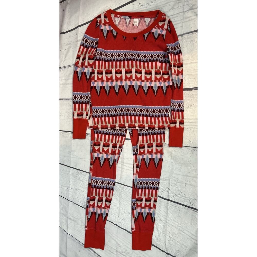 Victoria's Secret Red Knit Thermal Pajama Set XS